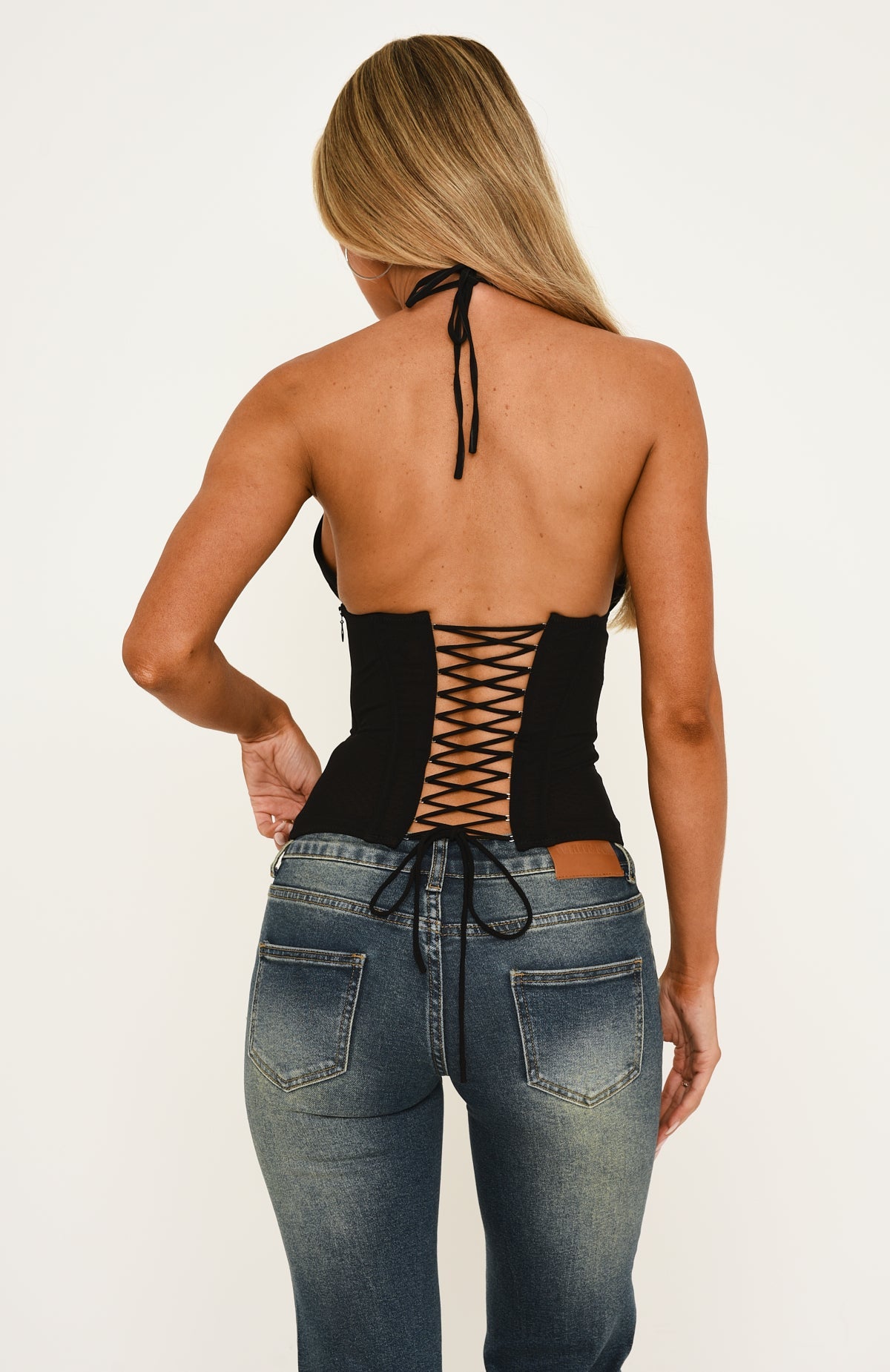 Not Here For It Bustier Black | White Fox Boutique US