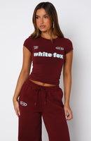 Ready To Go Baby Tee Burgundy