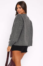 So Many Times Knit Sweater Charcoal