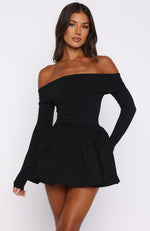 big short dress Big Reveal Long Sleeve Mini Dress Black