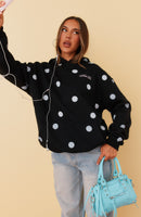 On Cloud Nineteen Angelique Oversized Hoodie Black Vintage Polka Dot