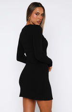 stay connected long sleeve mini dress black Fermina Mini Dress