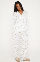 Pillow Talk Printed Long Sleeve Pyjama Set Martini Hour