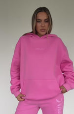 The Good Life Back Graphic Oversized Hoodie Pink | White Fox