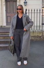 Winter Holiday Oversized Coat Charcoal | White Fox Boutique US