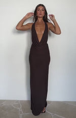 Neither One Of Us Maxi Dress Chocolate | White Fox Boutique US