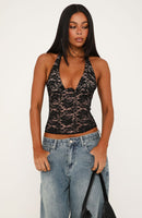 Hot Girl Halter Lace Bustier Black