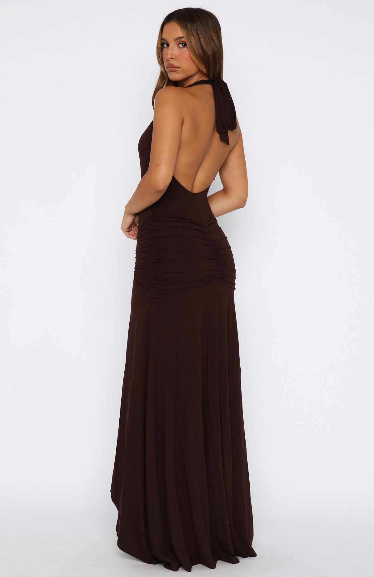 Grande Dame Maxi Dress Chocolate | White Fox Boutique US