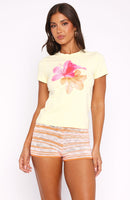 Heart Burst Relaxed Baby Tee Lemon