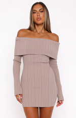 Come And Find Me Long Sleeve Mini Dress Taupe