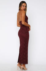 Destiny Lace Maxi Dress Burgundy Destiny Lace Maxi Dress Burgundy