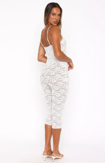 Vibe With Me Lace Capri Pants White