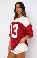 Don't Like To Lose Oversized Jersey Maroon