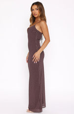 Lost Stars Maxi Dress Chocolate Polka Dot