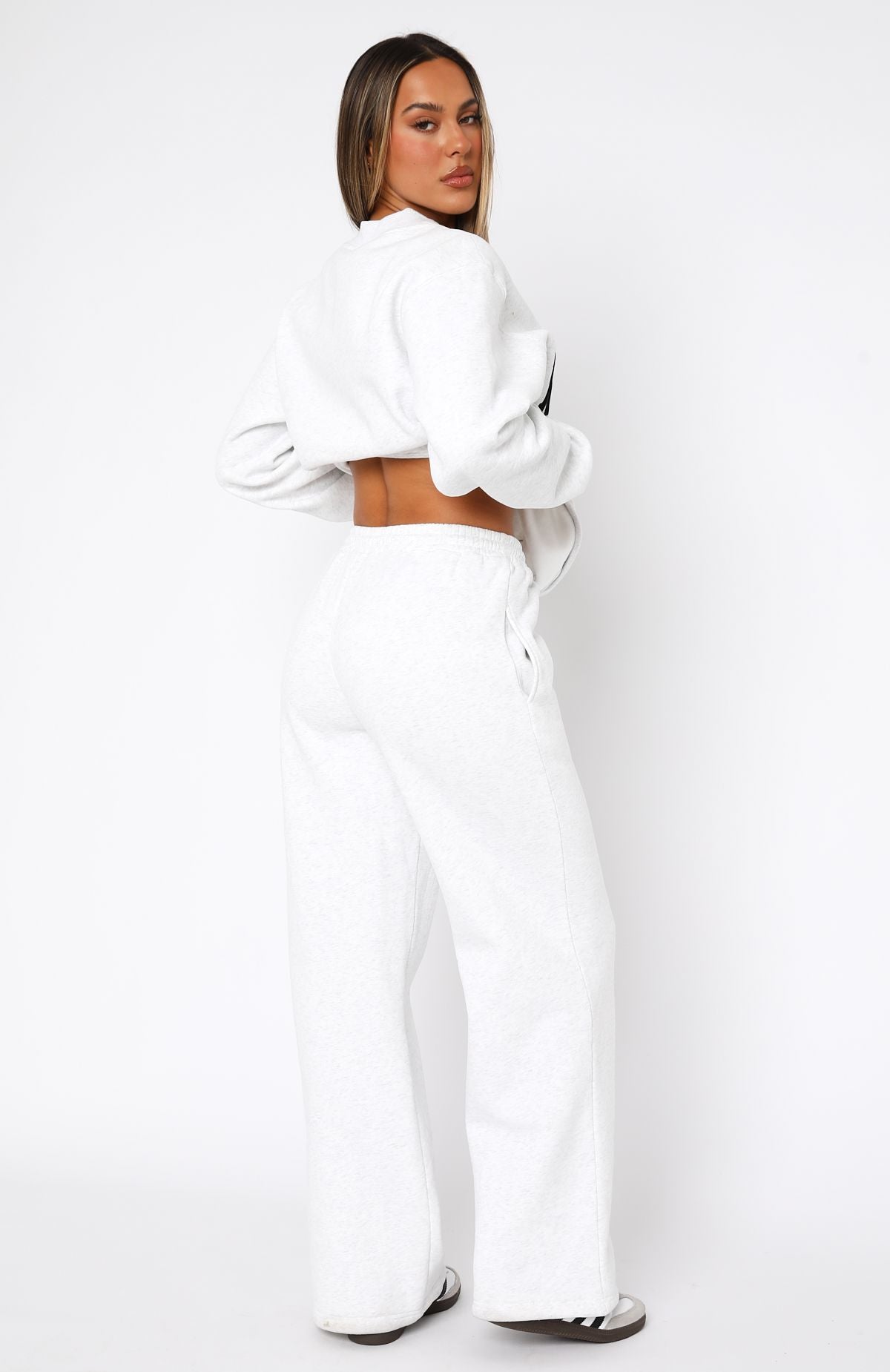 Decade Classics Wide Leg Sweatpants Grey Marle | White Fox