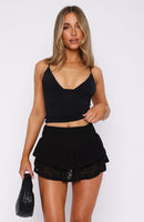 Burning Heart Lace Mini Skort Black