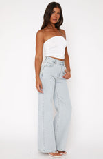 Lola High Rise Wide Leg Jeans Light Blue