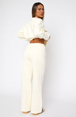 Decade Classics Essential Wide Leg Sweatpants Cream