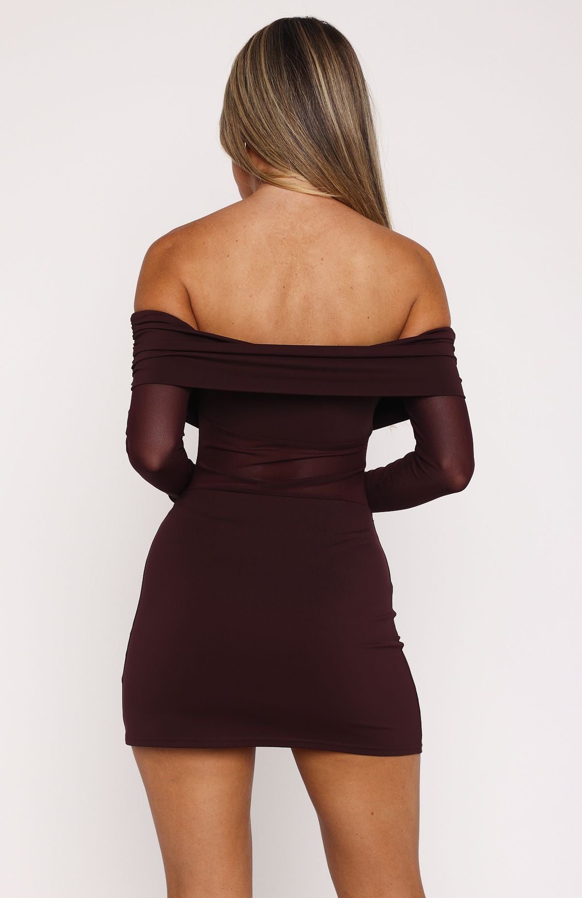 della long sleeve mini dress burgundy Own Your Story Long Sleeve Mini Dress Burgundy