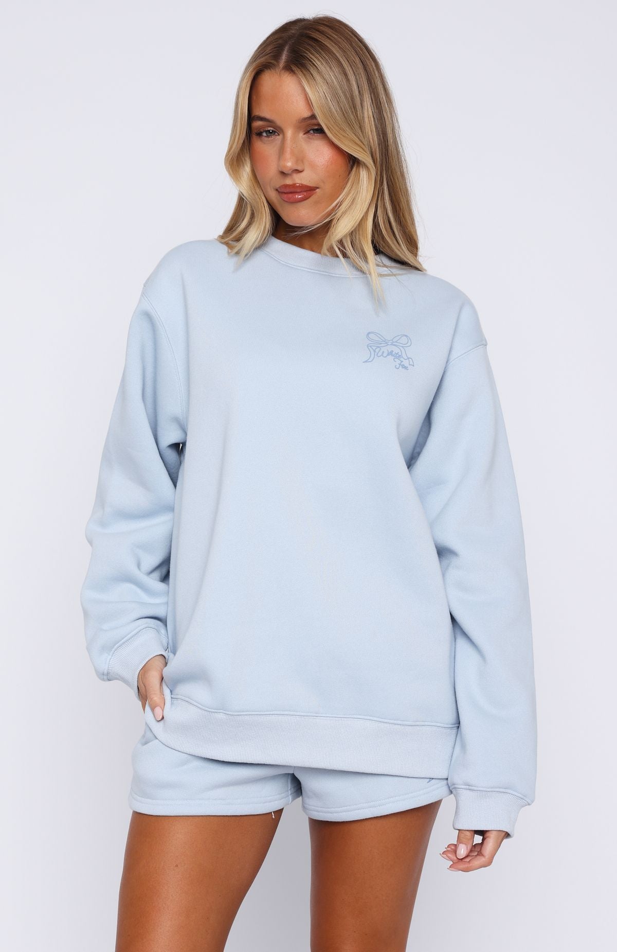 Love You Forever Oversized Sweater Baby Blue | White Fox Boutique US Love You Forever Oversized Sweater Baby Blue | White Fox Boutique US