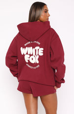 With Love For You Oversized Hoodie Burgundy