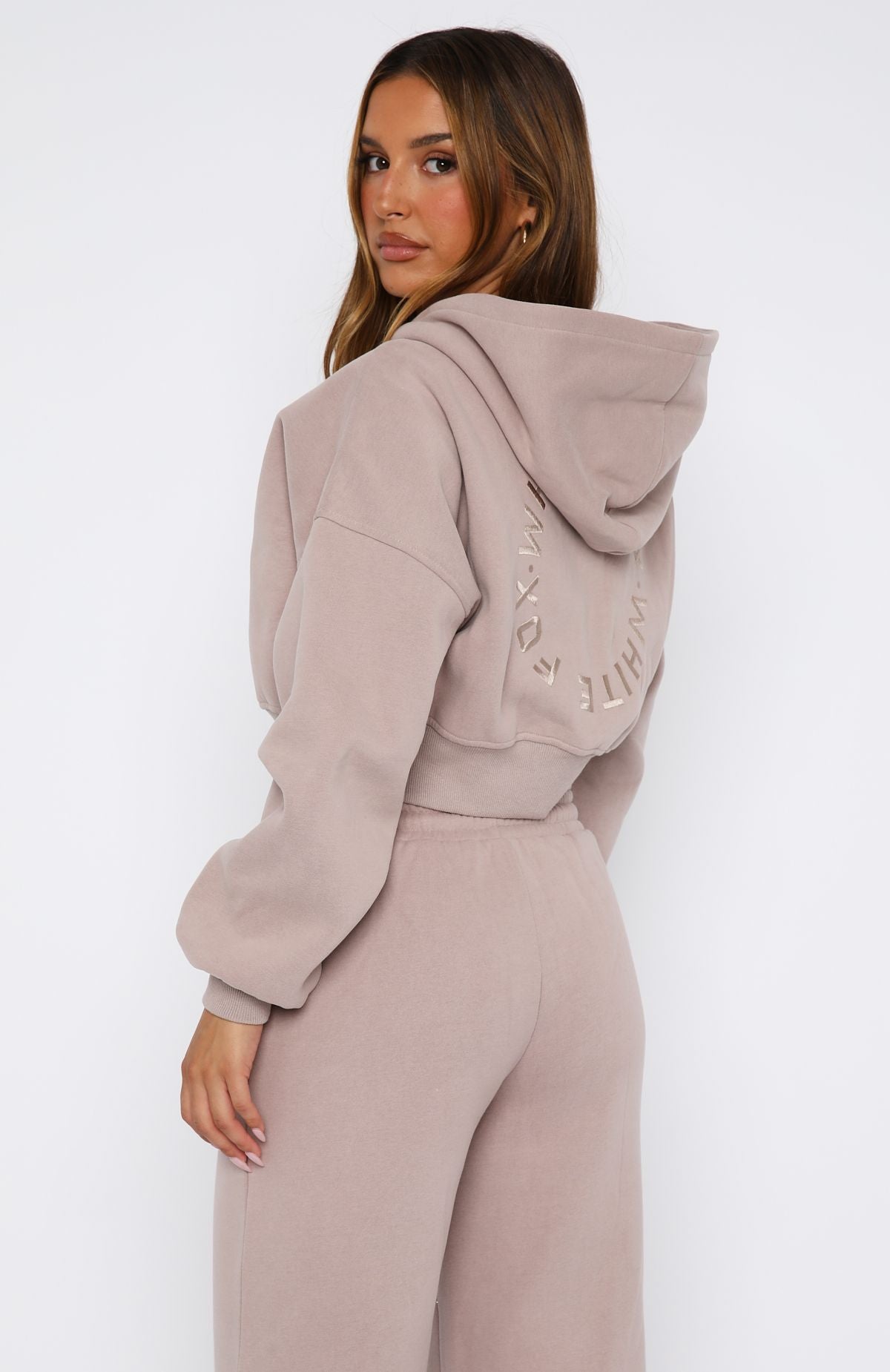 Stay Lifted Cropped Hoodie Cinnamon | White Fox Boutique US