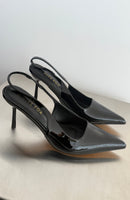Tayte Slingback Heel Black Patent PU