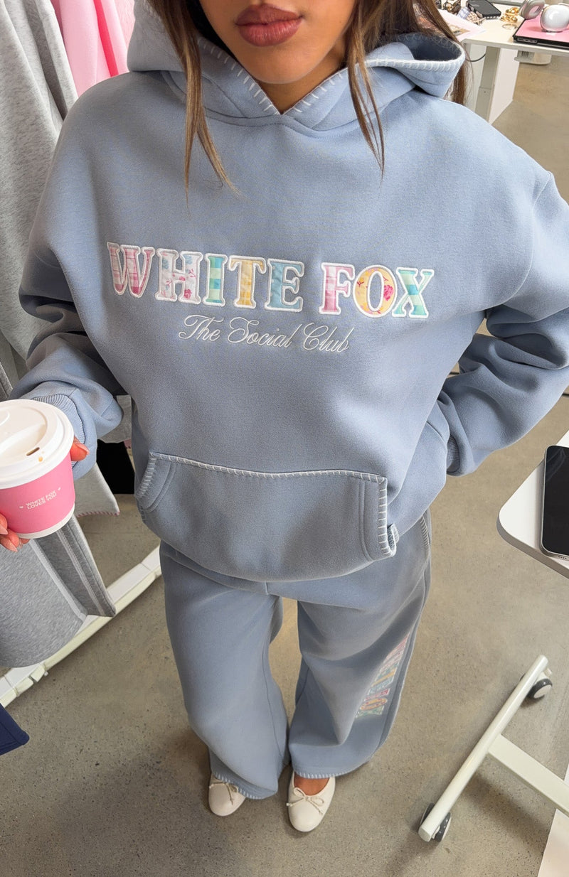 The Social Club Elena Oversized Hoodie Dusty Blue