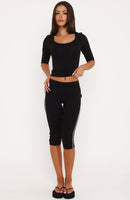 Time Stood Still Capri Pants Black