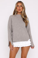 Not Like Us Knit Sweater Taupe