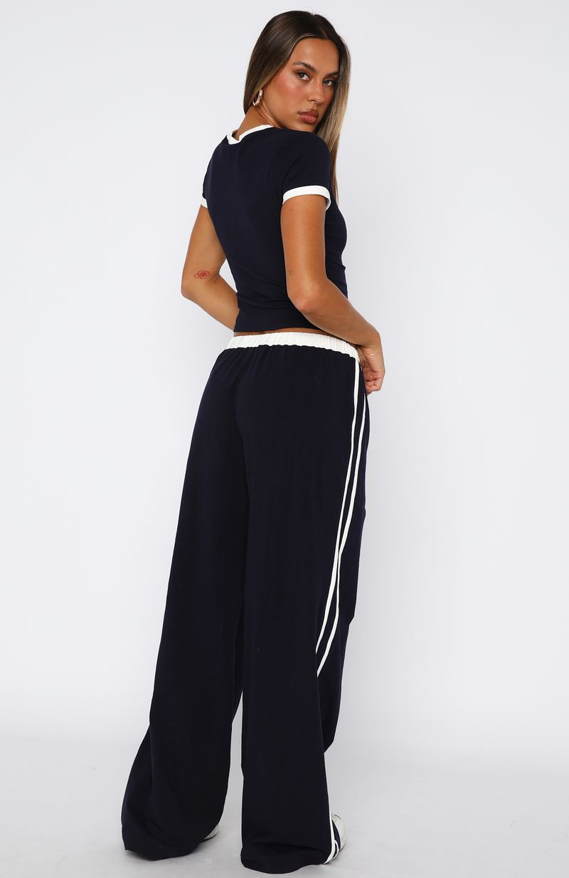 Trying Too Hard Track Pants Dark Navy | White Fox Boutique US