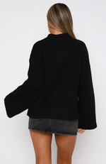 Winter's Chill Knit Sweater Black