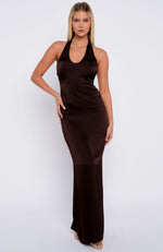 hawthorne maxi dress dark chocolate HAWTHORNE MAXI DRESS | DARK CHOCOLATE