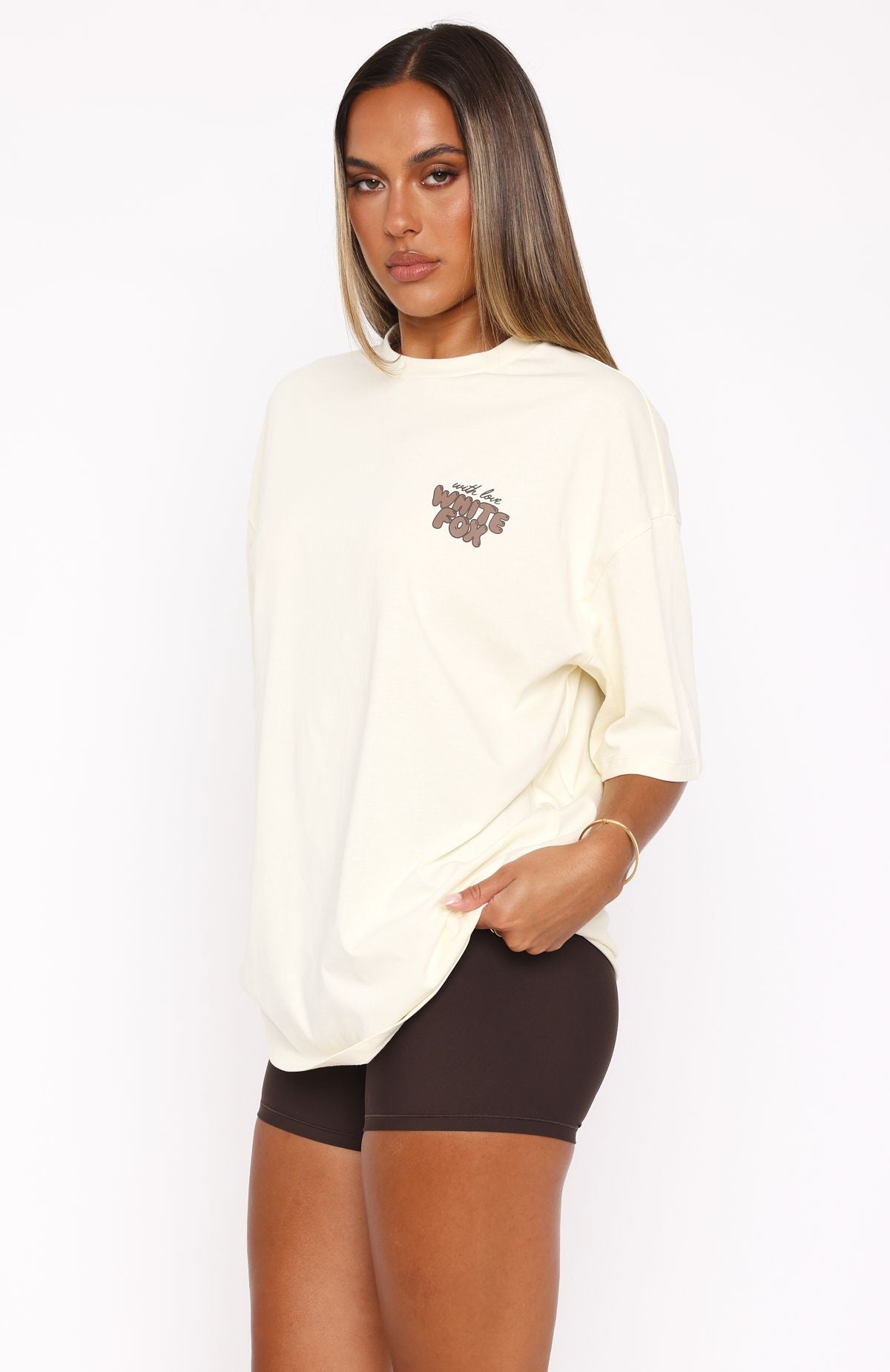 With Love Always Oversized Tee Cream | White Fox Boutique US