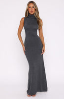 Finding My Power Knit Maxi Dress Charcoal