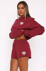 With Love For You Longe Shorts Burgundy