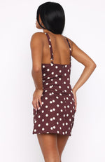 Admire You Mini Dress Choc/Cream Polka Dot Admire You Mini Dress Choc/Cream Polka Dot