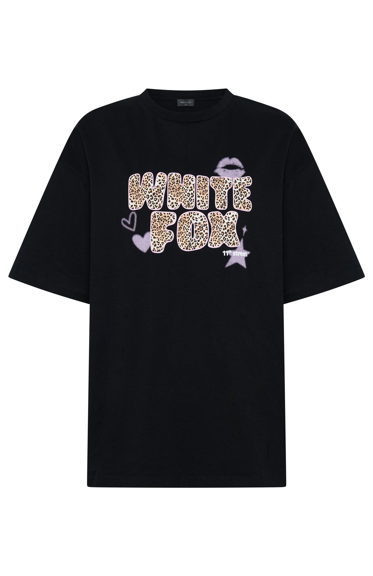 11th Street She's So Lucky Oversized Tee Licorice | White