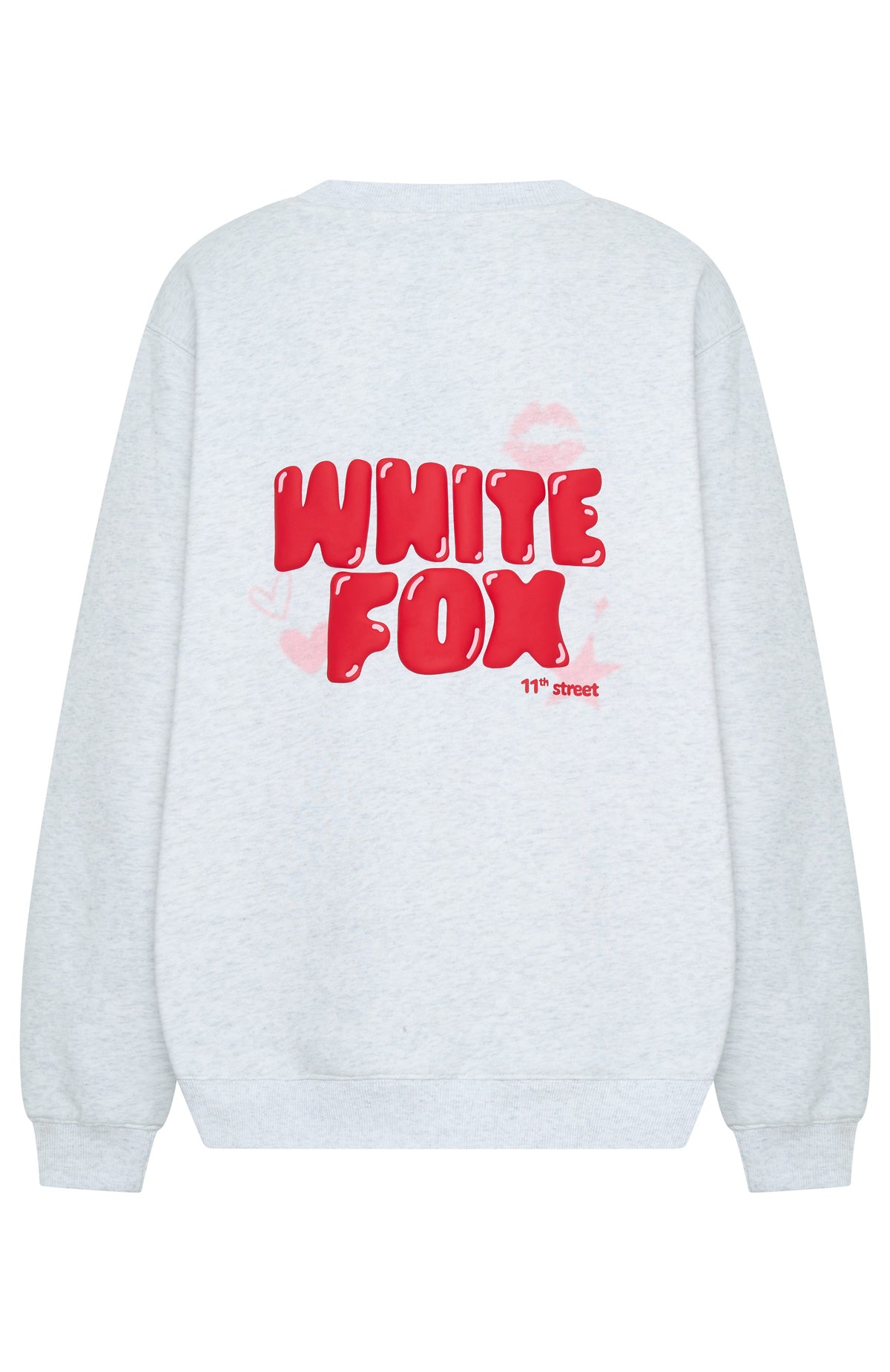 11th Street Sweet Kisses Oversized Sweater Cherry Glaze | White