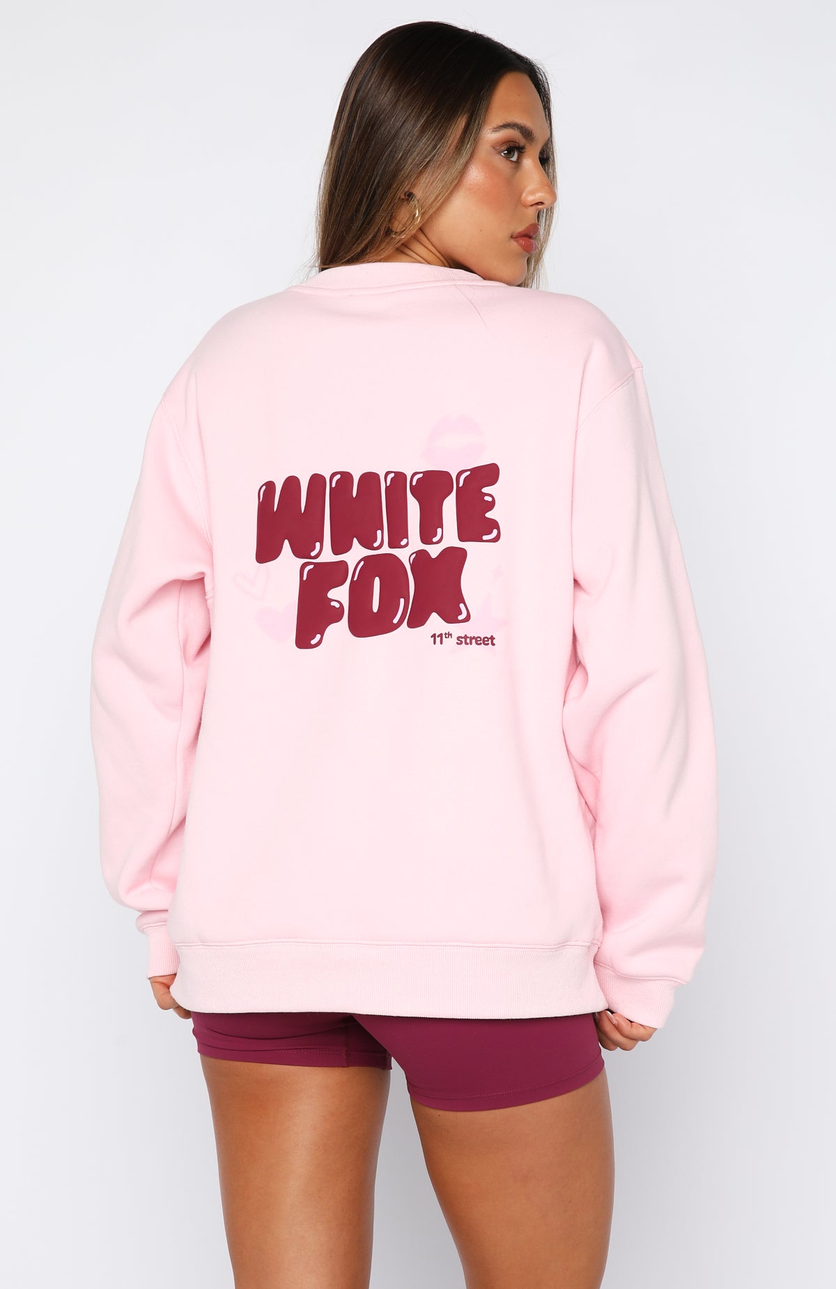 ♡sweet♡ 11th Street Sweet Kisses Oversized Sweater Pink Sugar | White Fox