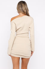 long sleeve leather dress outfit Minimal Red Long Sleeves Body Con Women Leather Dress L / BROWN
