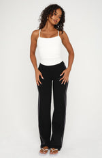 Almost Ready Straight Leg Pants Black | White Fox Boutique US