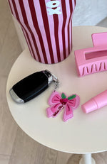 Berry Bow Keychain Pink