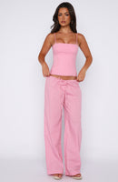 Born To Glow Wide Leg Pants Pink Stripe