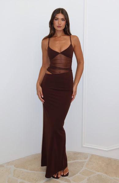 chocolate brown dress near me Call Up Maxi Size-US:28 nav-294 Macy's Backstage summer trends Raise a glass in
