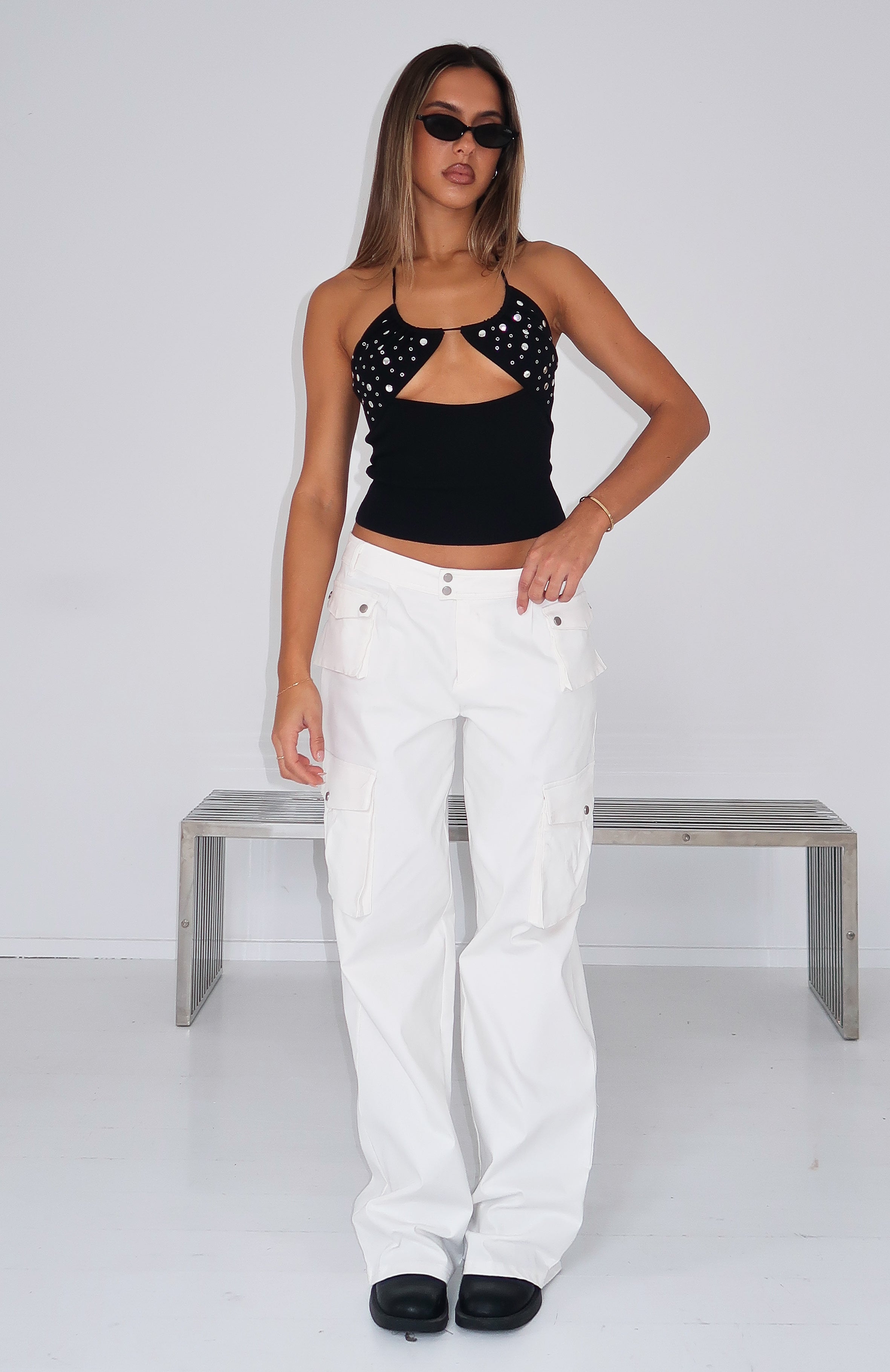 Can't Compete Cargo Pants Off White | White Fox Boutique US