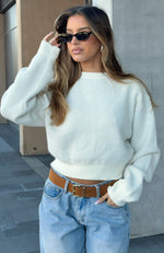 Can't Help Falling Knit Sweater White
