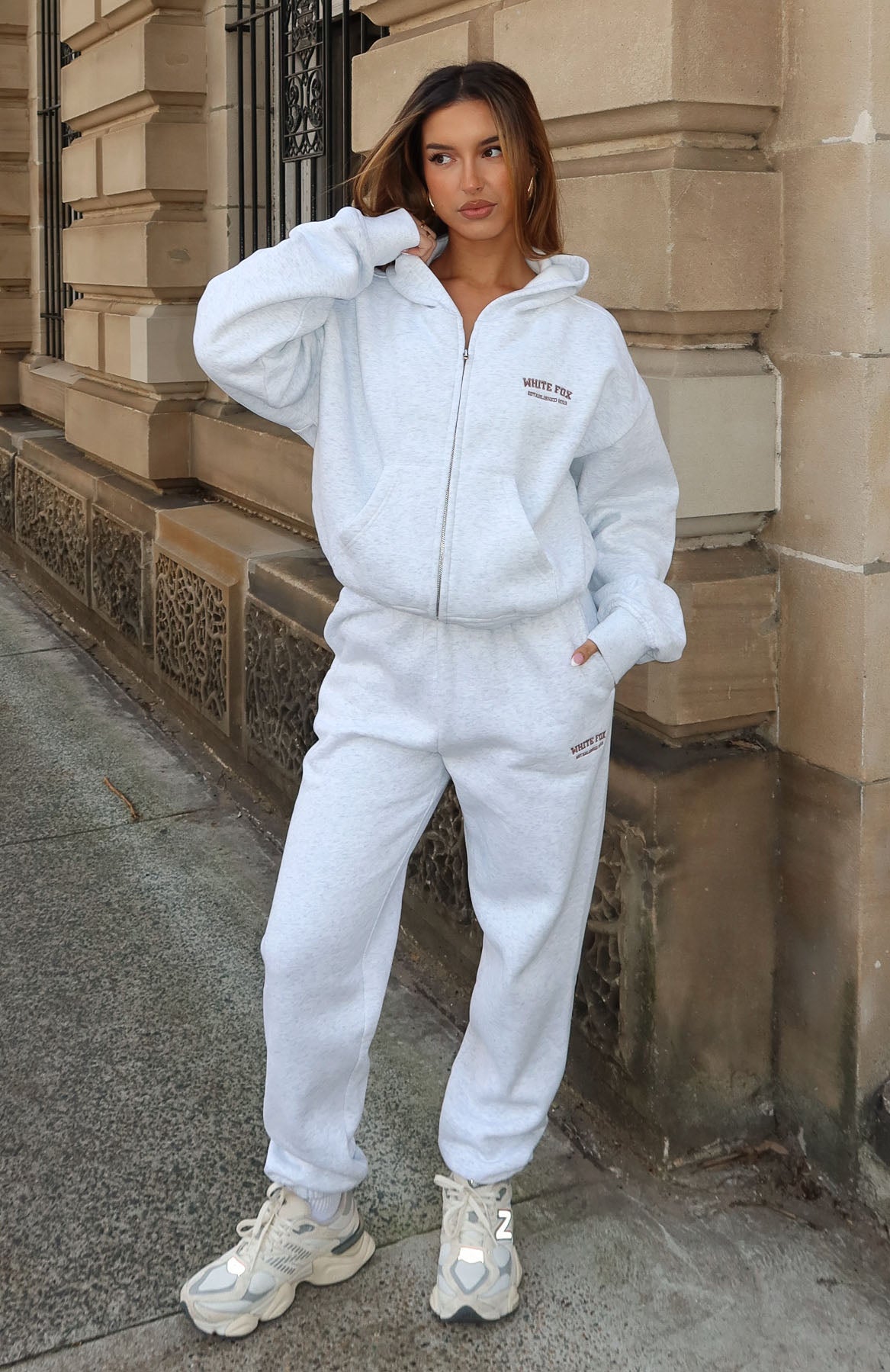 Can't Miss It Sweatpants Grey Marle/Rose Gold | White Fox Boutique US