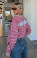 Catch The Drift Long Sleeve Tee Pink/Stone Stripe