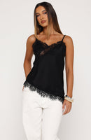 Caught Your Eye Lace Cami Top Black